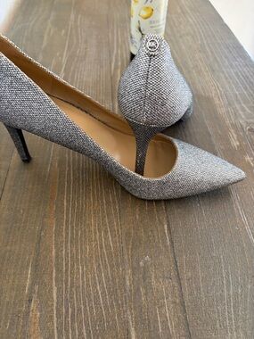 MICHAEL Michael Kors Silver-Tone Pointed Toe Stiletto Pumps